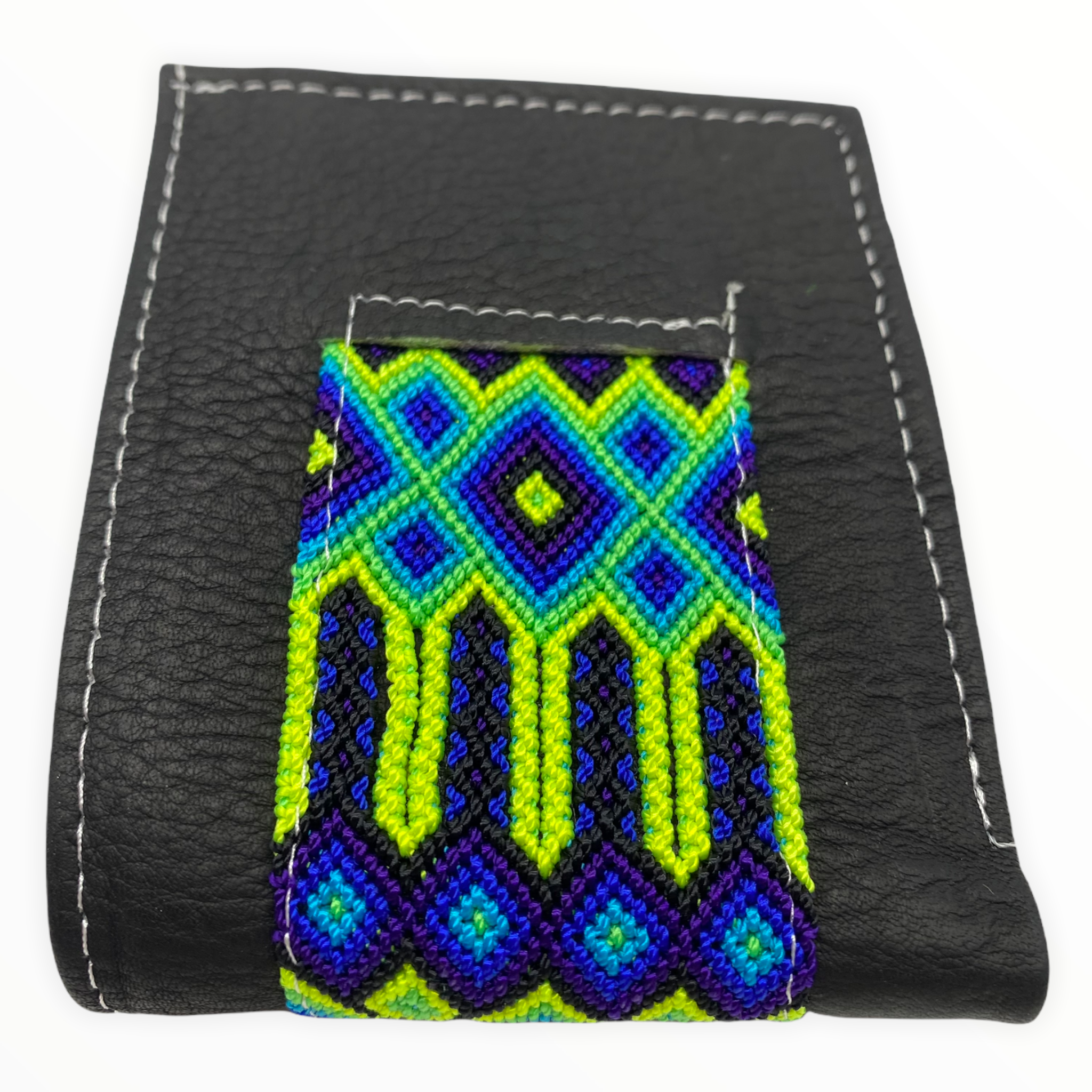 Artesanal Long Wallet with Turquoise Beaded