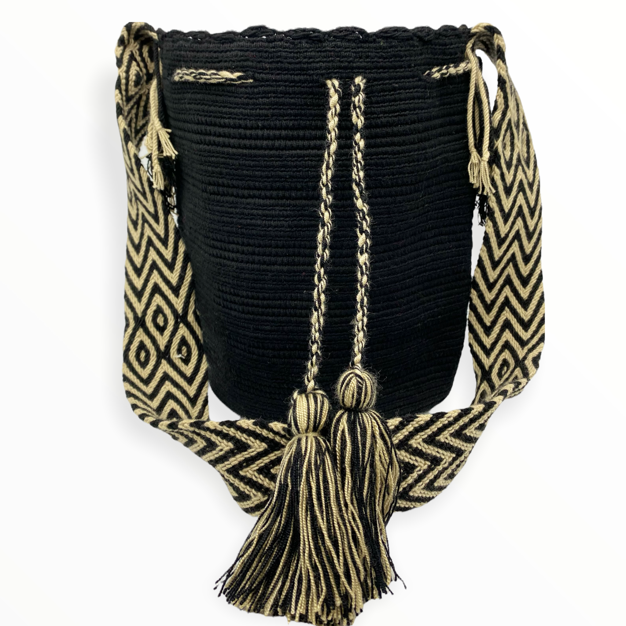 Black/Beige Wayuu beach bag –